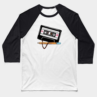 Funny cassette tape smile Baseball T-Shirt